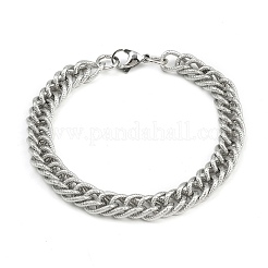Браслеты из нержавеющей стали 304 панцирного плетения для женщин и мужчин BJEW-Z143-03P