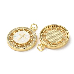 Латунные микропаве прозрачные подвески с фианитом KK-C045-10G