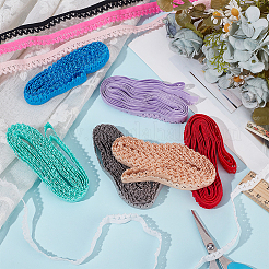 30 ярд двухцветных полиэстеровых эластичных цветочных кружевных лент OCOR-BC0006-76