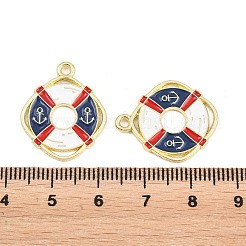 合金エナメルチャーム  ゴールドカラー  ライフリングチャーム  23x19x1.8mm  穴：1.8mm&nbsp;FIND-E057-01C