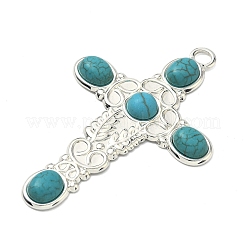 Окрашенные синтетической бирюзы большие кулоны&nbsp;STAS-G374-05S-20