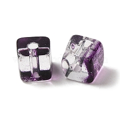 Двухцветные прозрачные стеклянные бусины GLAA-NH0001-03E