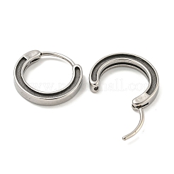 316サージカルステンレスフープピアス  リング  アンティークシルバー  14x15mm&nbsp;EJEW-D096-11B-AS
