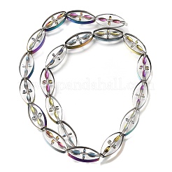 Brins de perles de verre transparentes galvanisées&nbsp;GL-CBA98F0-08D