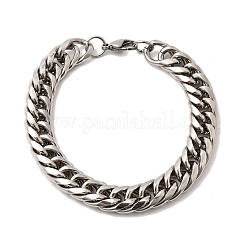 201 bracciali a catena cubana in acciaio inossidabile per uomo e donna&nbsp;STAS-T077-21P-02