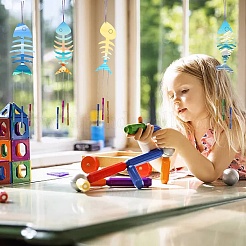 Наборы для самостоятельного изготовления колокольчиков из круглой трубки из дерева и алюминия DIY-WH20038-010