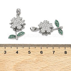 Pendenti girevoli in ottone micro pavé di zirconi cubici&nbsp;KK-A287-11F-P
