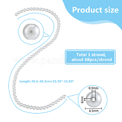 1 нить стеклянных жемчужных бусин HY-HS0001-01D