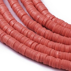 Плоские круглые бусинки распорки ручной полимерной глины&nbsp;CLAY-R067-4.0mm-14