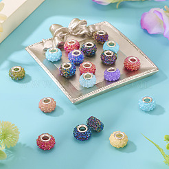 20 шт. европейские бусины в форме цветка розы из смолы цвета AB RESI-TA0004-38