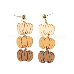 Серьги-гвоздики с подвесками в виде тыквы на День благодарения с акриловыми блестками и пудрой FS-WGE72CC-01