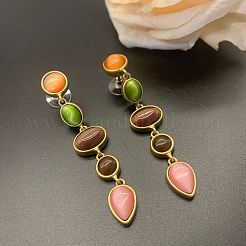 Серьги-гвоздики из сплава смолы овальной формы с каплевидной формой&nbsp;FS-WG7FB0B-01