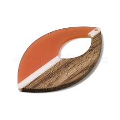 Большие подвески из орехового дерева со смолой&nbsp;WOOD-G025-02A