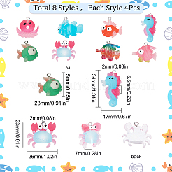 Подвески из непрозрачной смолы на тему океана RESI-SC0002-37