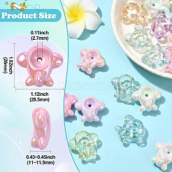 60шт 2 стиля УФ-покрытие непрозрачные акриловые бусины&nbsp;MACR-CJ0002-36