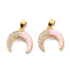 Настоящие позолоченные кулоны из латуни с микропаве KK-D004-28G