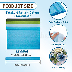 4 рулон 4-х цветной гофрированной бумаги в рулонах&nbsp;DIY-TA0013-18B