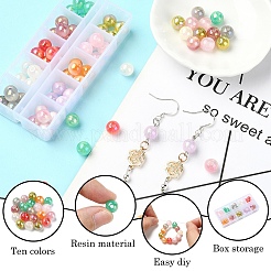 70шт 10 цвета полупрозрачные бусины из смолы RESI-YW0001-74