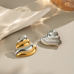 Серьги-гвоздики из нержавеющей стали с двухцветной текстурой и треугольниками BH4323