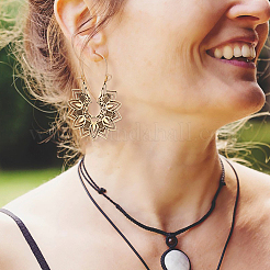 12 пара 12 стильных полых серег-колец из сплава в виде сердца EJEW-AN0003-37