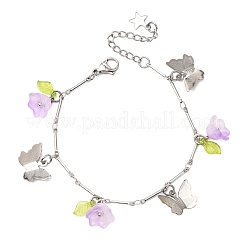 Браслеты с подвесками из нержавеющей стали и стеклянными бусинами BJEW-JB12419-02