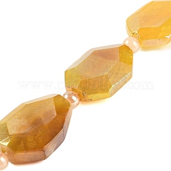 Гальванические натуральный агат бисер пряди&nbsp;G-L604-B01-01A