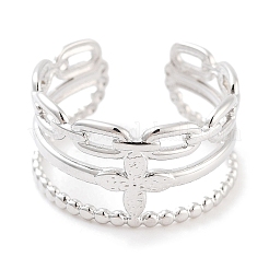 Кольца-манжеты с открытым цветком из нержавеющей стали 304 RJEW-K273-16P