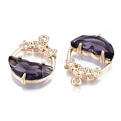 Граненые прозрачные стеклянные подвески&nbsp;GLAA-T020-18C