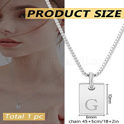 1 шт. ожерелье с подвеской в виде прямоугольника из нержавеющей стали&nbsp;NJEW-LP0001-34G-P