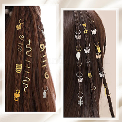 120 шт. 12 стиля дреды из сплава и железа украшения для волос кольца&nbsp;OHAR-SC0001-18A