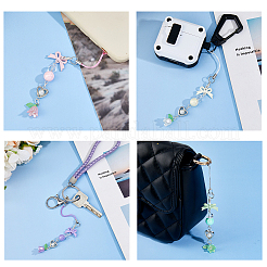 6шт 6-х цветный сплав с пластиковыми мобильными ремешками&nbsp;AJEW-FH0005-71