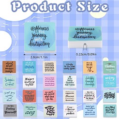 25 шт. 25 стиля квадратные бусины с надписью пищевой экологически чистый силиконовый фокус SIL-SZ0002-69