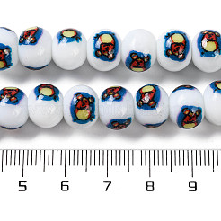 Impresión de cuentas de vidrio para hacer collares y pulseras.&nbsp;GLAA-B020-02A-09