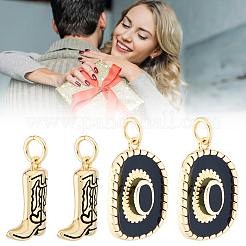 8 шт. 2 стиля латунных эмалевых подвесок&nbsp;KK-BBC0022-18