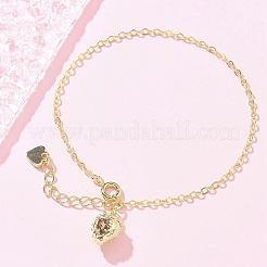 Браслеты с подвесками из латуни с микропаве из кубического циркония для женщин BJEW-C083-11G