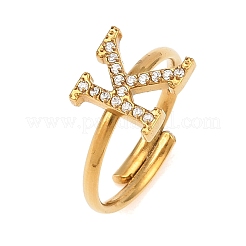 Открытые кольца-манжеты из нержавеющей стали 304 с микропаве из кубического циркония RJEW-D336-01G-06