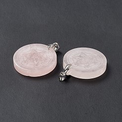 Природного розового кварца подвески&nbsp;G-P491-04P-07