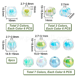 72шт 12 стиля УФ-покрытие прозрачные акриловые бусины TACR-PH0001-57B