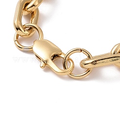 201 браслет из нержавеющей стали с овальными звеньями для мужчин BJEW-R313-07G