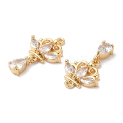 Латунь со стеклянными подвесками со стразами KK-B074-09G