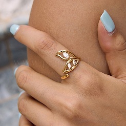 Anillos de dedo de acero inoxidable 304 con micropavé de circonita cúbica para mujer&nbsp;SA-CBAABBA-19G