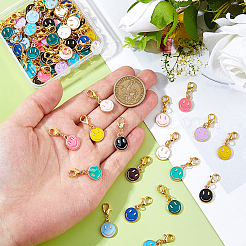 96шт 12 цвета сплава эмали кулон украшения HJEW-FH00133