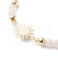 Bracciale a maglie di sole con pietre preziose naturali e perline di ematite sintetica da donna&nbsp;BJEW-JB08964