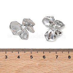 バレンタインデー用 304ステンレススチール製スタッドピアス（女性用）  花  ステンレス鋼色  19x22.5mm&nbsp;EJEW-K332-02P