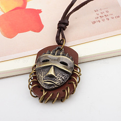 Винтажные пасхальные подвески из сплава с имитацией кожаной племенной маски.&nbsp;FS-WG7B4BC-01