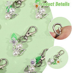 16 шт. 8-цветный цветок-ангел из АБС-пластика&nbsp;HJEW-CA00055