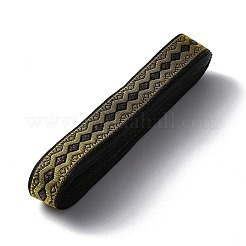 エスニック風ポリエステルリボン  ジャカードリボン  チロリアンリボン  菱形模様  黄緑  3/4インチ（20mm）  約7.66ヤード（7m）/ロール&nbsp;OCOR-WH0047-37C