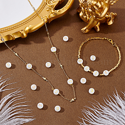 20 шт. 10 стиля плоские круглые бусины из натуральной белой ракушки BSHE-PH0001-62