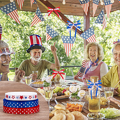 3 рулон 3-цветной полиэстеровой репсовой ленты на тему Дня независимости OCOR-GA0001-58