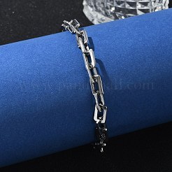 Браслеты-цепочки из нержавеющей стали прямоугольник 201&nbsp;LS-BJEW-N240-06P